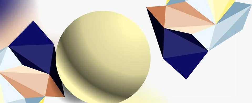 Trendy 3d geometric composition, design template for business or technology Illustrazione stock
