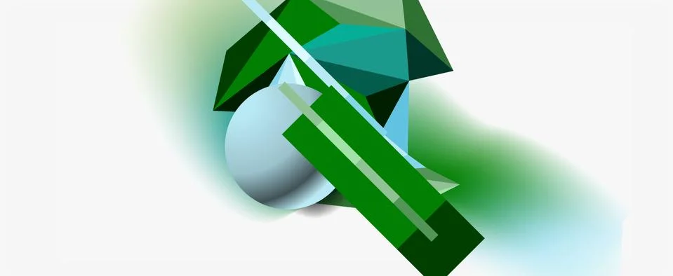 Trendy 3d geometric composition, design template for business or technology Illustrazione stock