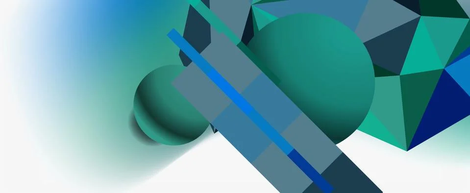 Trendy 3d geometric composition, design template for business or technology Stock Illustration