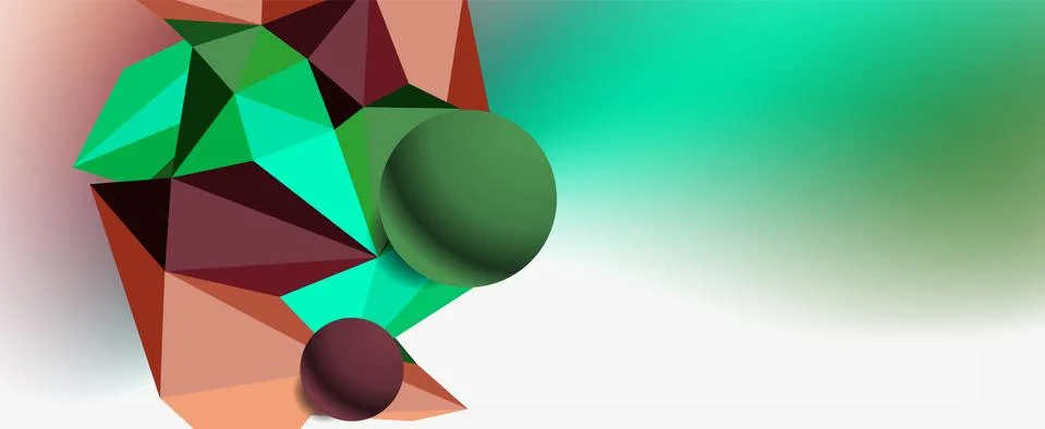 Trendy 3d geometric composition, design template for business or technology Stockillustratie