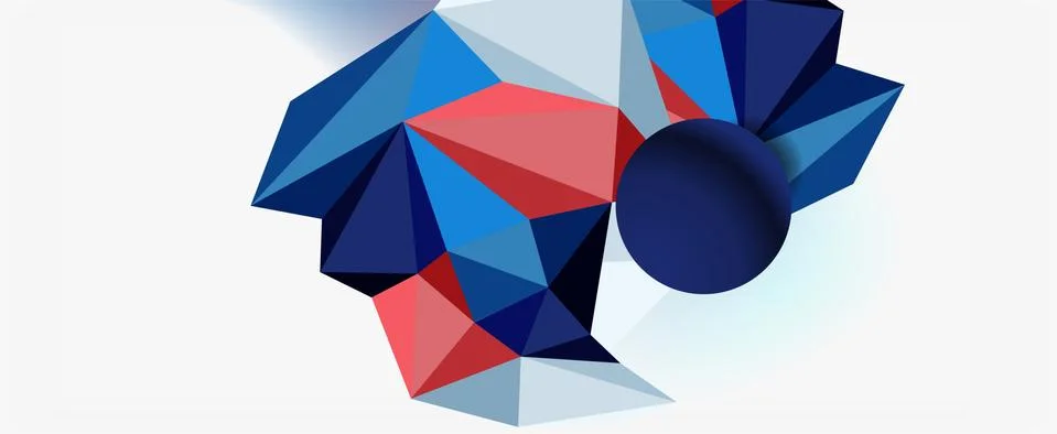 Trendy 3d geometric composition, design template for business or technology 스톡 일러스트