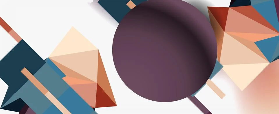 Trendy 3d geometric composition, design template for business or technology Stock Illustration