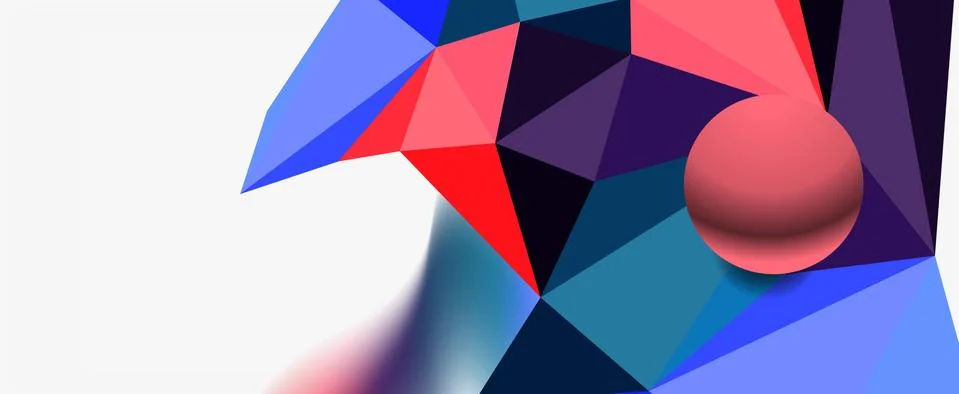 Trendy 3d geometric composition, design template for business or technology Stock Illustration
