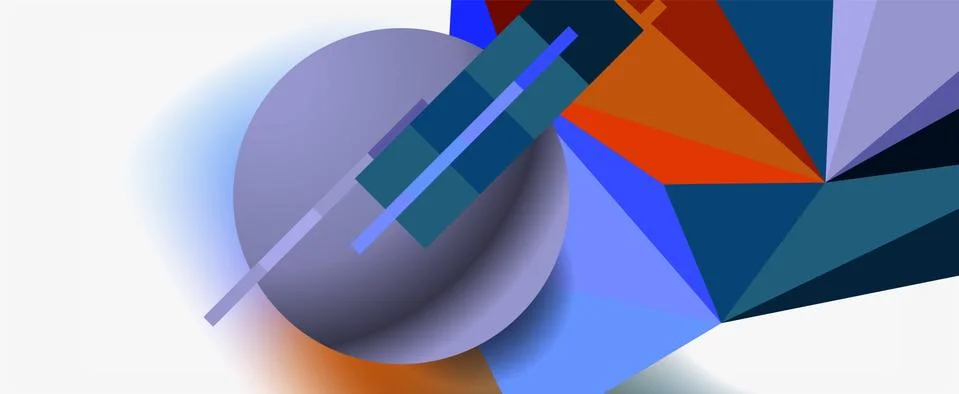 Trendy 3d geometric composition, design template for business or technology Illustrazione stock