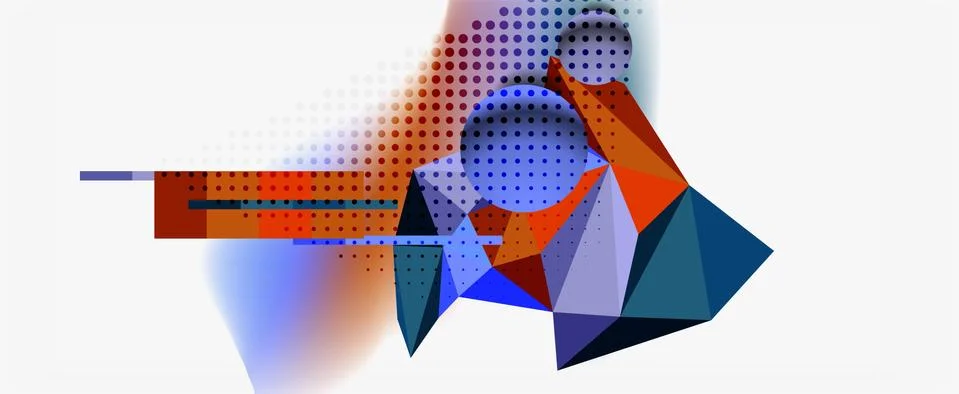 Trendy 3d geometric composition, design template for business or technology Stock Illustration