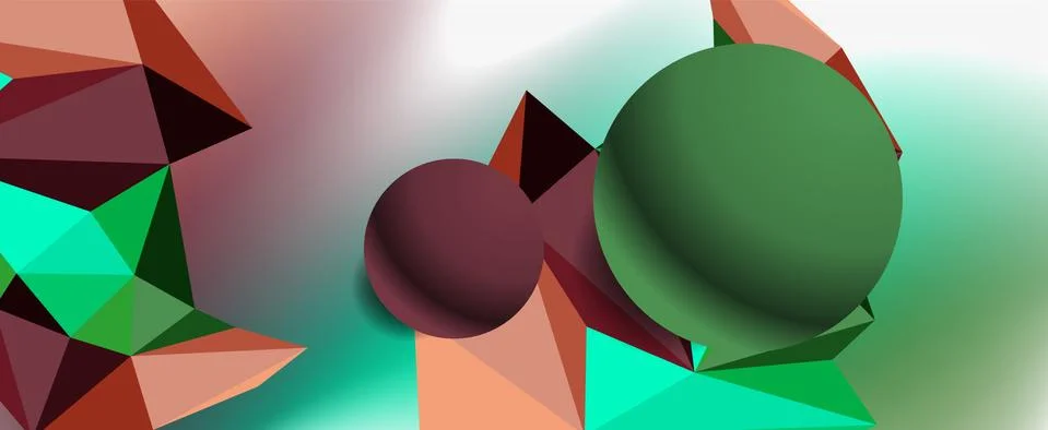 Trendy 3d geometric composition, design template for business or technology イラスト素材