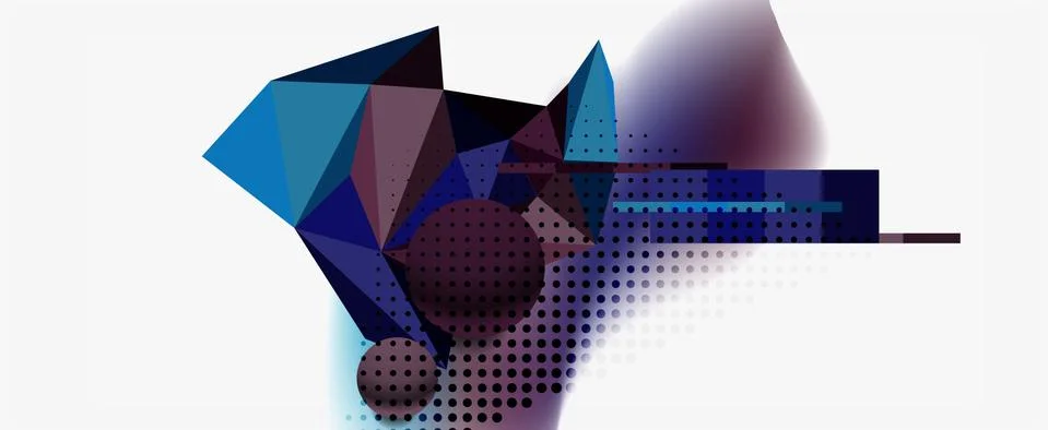 Trendy 3d geometric composition, design template for business or technology Stock Illustration