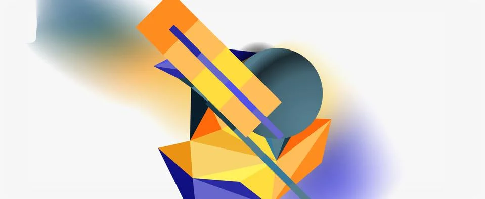 Trendy 3d geometric composition, design template for business or technology Stock Illustration