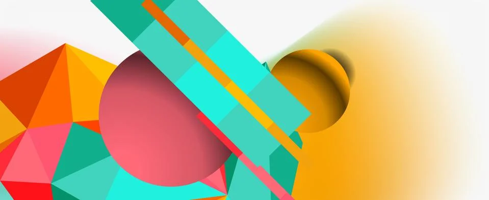 Trendy 3d geometric composition, design template for business or technology Stock Illustration