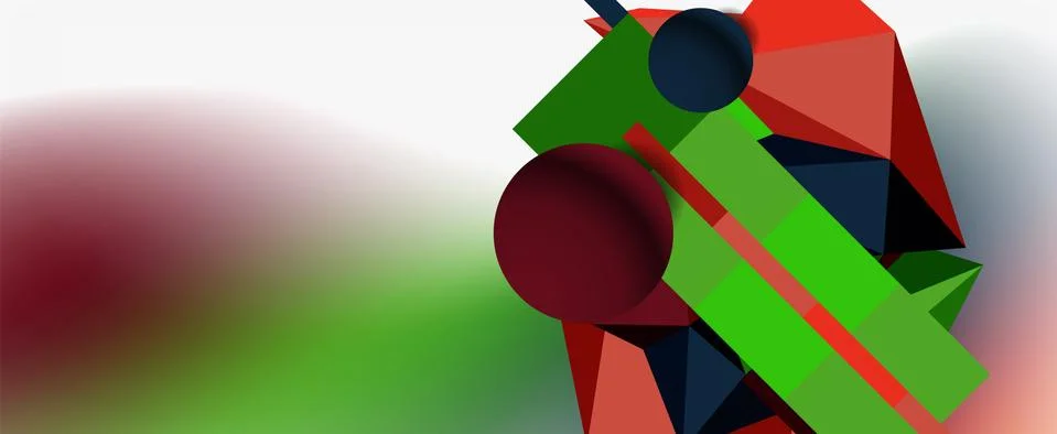 Trendy 3d geometric composition, design template for business or technology Stock Illustration