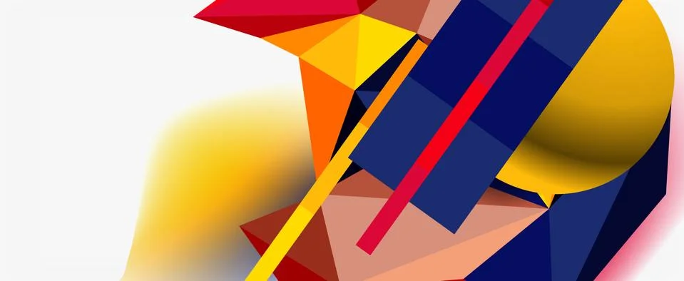 Trendy 3d geometric composition, design template for business or technology Stock Illustration