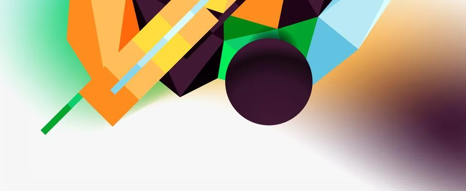 Trendy 3d geometric composition, design template for business or technology Stock Illustration
