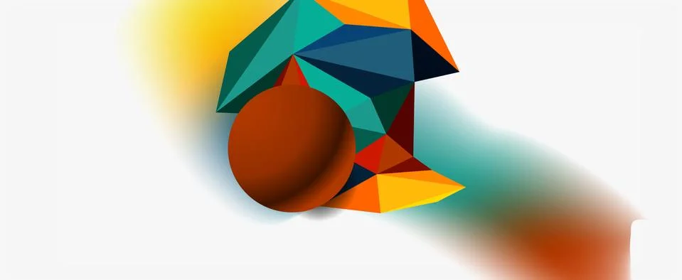 Trendy 3d geometric composition, design template for business or technology イラスト素材