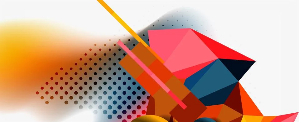 Trendy 3d geometric composition, design template for business or technology Stock Illustration