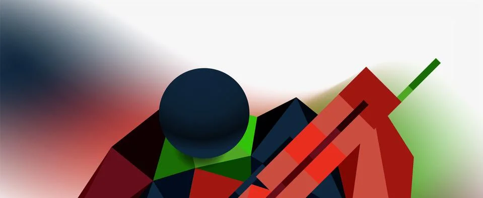 Trendy 3d geometric composition, design template for business or technology Illustrazione stock