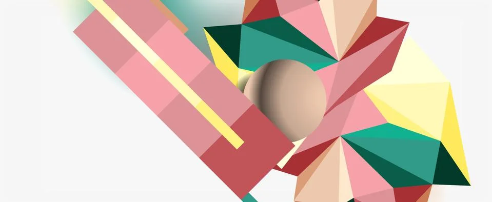 Trendy 3d geometric composition, design template for business or technology 스톡 일러스트