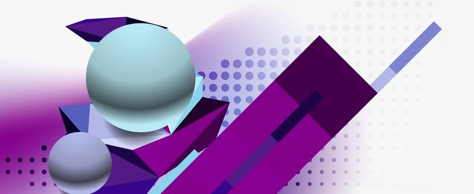 Trendy 3d geometric composition, design template for business or technology Stock Illustration