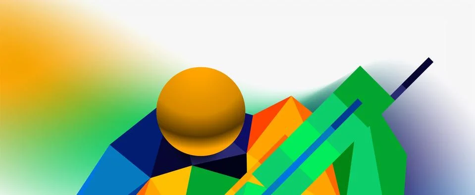 Trendy 3d geometric composition, design template for business or technology 스톡 일러스트