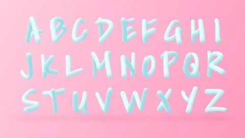Trendy 3d lettering Stock Illustration