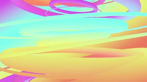 Trendy 3D Torus Loop in 4K, Colorful Rings Descend with Rainbow Gradient Backgro Stock Footage 309938192