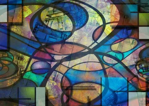 Trendy abstract art Stock Illustration