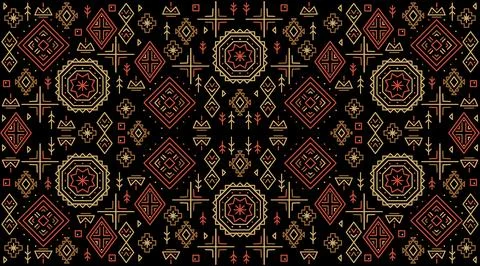 Trendy abstract aztec backgrounds. Geometric ethnic seamless backdrop. Stock Illustration