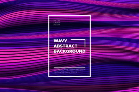 Trendy Abstract Background with 3d Effect. Wave Texture with Pink, Blue, Purp Stock Illustration