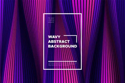 Trendy Abstract Background with 3d Effect. Wave Texture with Pink, Blue, Purp Stock Illustration