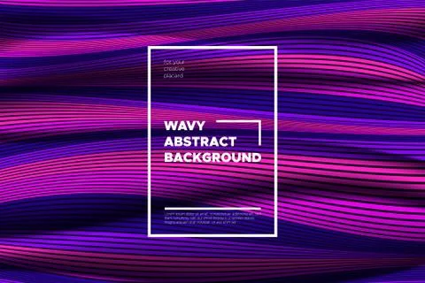 Trendy Abstract Background with 3d Effect. Wave Texture with Pink, Blue, Purp Stock Illustration