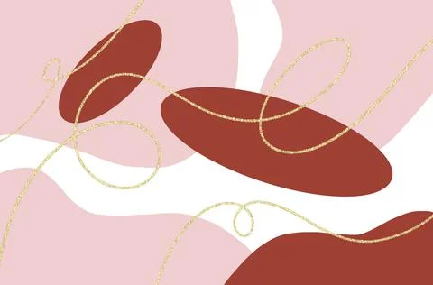 Trendy abstract background. composition of forms and golden glitter lines Stock Illustration