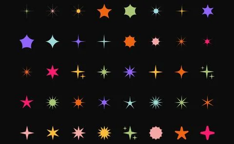 Trendy Abstract Geometric Shape Set. Colorful Funky Frames, Design Elements Stock Illustration