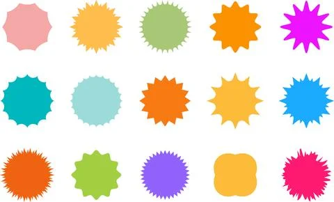 Trendy Abstract Geometric Shape Set. Colorful Funky Frames, Design Elements Illustrazione stock