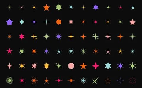 Trendy Abstract Geometric Shape Set. Colorful Funky Frames, Design Elements Stock Illustration