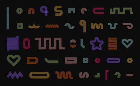 Trendy Abstract Geometric Shape Set. Colorful Funky Frames, Design Elements Stock Illustration