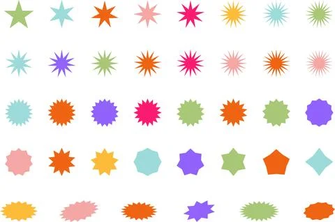 Trendy Abstract Geometric Shape Set. Colorful Funky Frames, Design Elements Stock Illustration