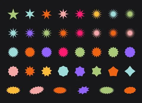 Trendy Abstract Geometric Shape Set. Colorful Funky Frames, Design Elements Stock Illustration