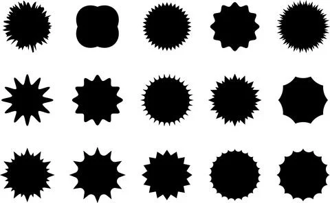 Trendy Abstract Geometric Shape Set. Colorful Funky Frames, Design Elements Illustrazione stock