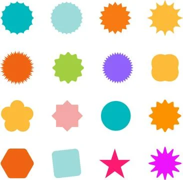 Trendy Abstract Geometric Shape Set. Colorful Funky Frames, Design Elements Stock Illustration