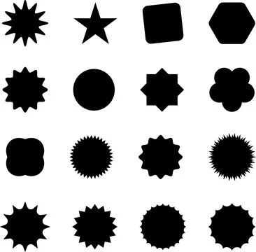 Trendy Abstract Geometric Shape Set. Colorful Funky Frames, Design Elements Stock Illustration