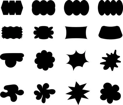 Trendy Abstract Geometric Shape Set. Colorful Funky Frames, Design Elements Stock Illustration