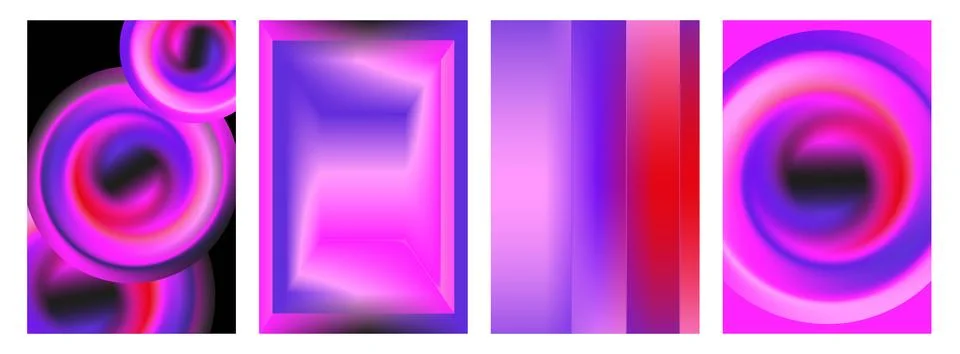 Trendy abstract gradient vector collection. Creative minimalist composition.. Illustrazione stock
