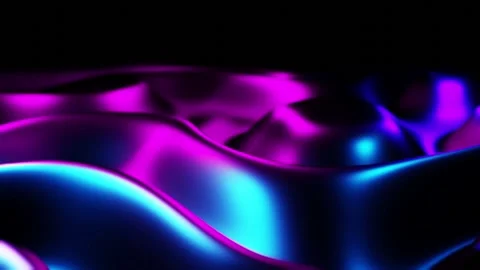 Trendy abstract neon background, liquid ripples, colorful gradient metallic Stock Footage 140738465