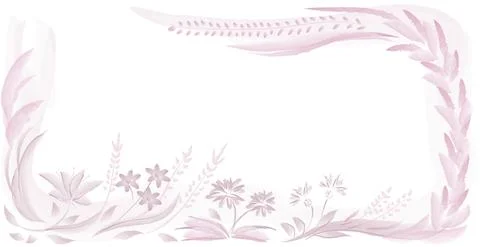 Trendy abstract panoramic art web template with floral and geometric elements Stock Illustration
