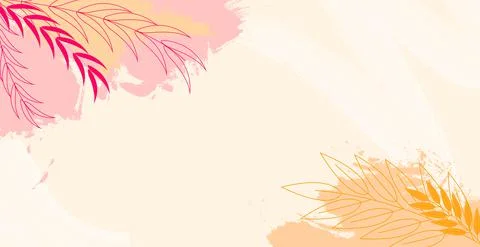 Trendy abstract panoramic art web template with floral and geometric elements 스톡 일러스트