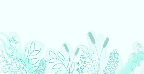 Trendy abstract panoramic art web template with floral and geometric elements Stock Illustration