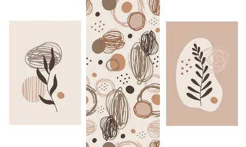 Trendy abstract prints and pattern for Boho interior vector 스톡 일러스트