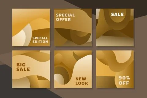 Trendy abstract square template with liquid concept. Social media Stock Illustration
