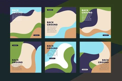 Trendy abstract square template with liquid concept. Social media Stock Illustration