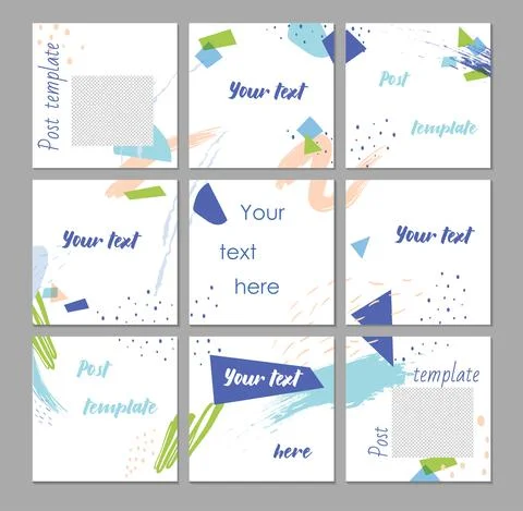 Trendy abstract template for posts on social networks. Stock Illustration