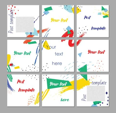 Trendy abstract template for posts on social networks. Stock Illustration